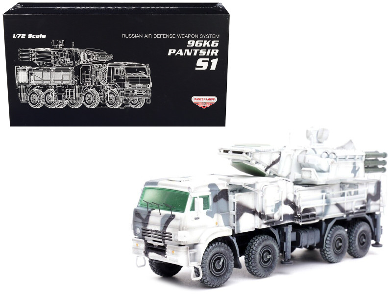Pantsir S1 96K6 Self Propelled Air Defense Weapon System Winter Camouflage Russia s Arctic Forces Armor Premium Series 1/72 Diecast Model Panzerkampf 12215PA