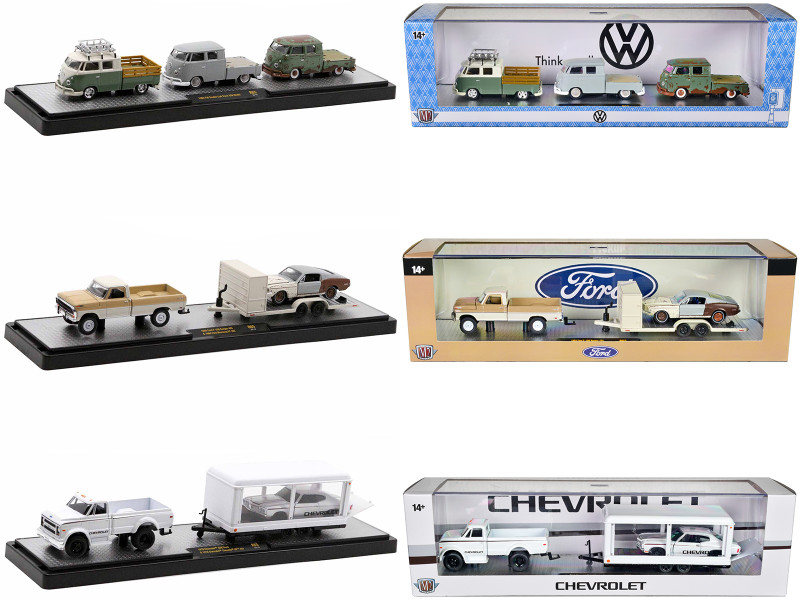 Auto Haulers Set of 3 Trucks Release 65 Limited Edition to 9000 pieces Worldwide 1/64 Diecast Models M2 Machines 36000-65