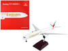 Boeing 777 300ER Commercial Aircraft Emirates Airlines White with Striped Tail Gemini 200 Series 1/200 Diecast Model Airplane GeminiJets G2UAE1079