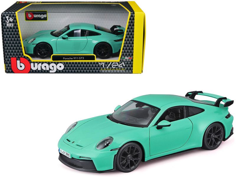 Porsche 911 GT3 Light Green 1/24 Diecast Model Car Bburago 21104grn