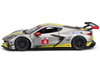 2020 Chevrolet Corvette C8 R #4 Silver Metallic with Yellow Stripes Race Series 1/24 Diecast Model Car Bburago 28024