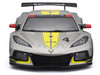 2020 Chevrolet Corvette C8 R #4 Silver Metallic with Yellow Stripes Race Series 1/24 Diecast Model Car Bburago 28024