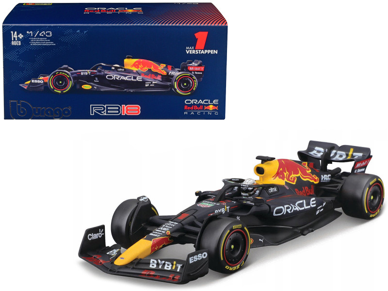 Red Bull Racing RB18 #1 Max Verstappen Formula One F1 World Championship 2022 with Display Case 1/43 Diecast Model Car Bburago 38062MV