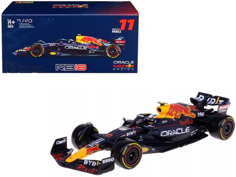 Red Bull Racing RB18 #11 Sergio Perez Formula One F1 World Championship 2022 with Display Case 1/43 Diecast Model Car Bburago 38062SP