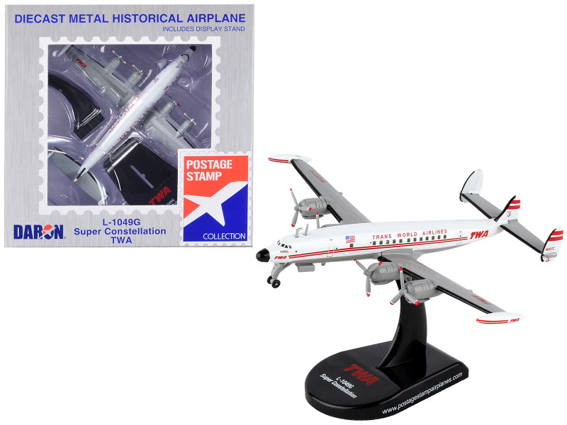 Lockheed L 1049G Super Constellation Commercial Aircraft Trans World Airlines TWA 1/300 Diecast Model Airplane Postage Stamp PS5806-1