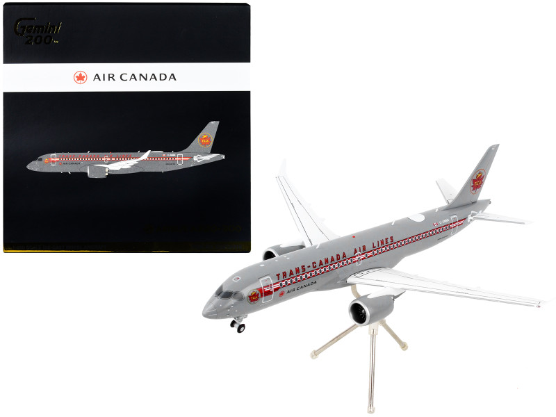 Airbus A220 300 Commercial Aircraft Trans Canada Air Lines Air Canada Gray with Red Stripes Gemini 200 Series 1/200 Diecast Model Airplane GeminiJets G2ACA999