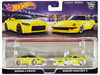 Nissan Z Proto Yellow with Black Top and Nissan Fairlady Z Yellow Car Culture Set of 2 Cars Diecast Model Cars Hot Wheels HFF33