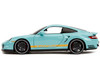 Porsche 911 Turbo 997 Light Blue with Yellow Stripes Pink Slips Series 1/24 Diecast Model Car Jada JA35060