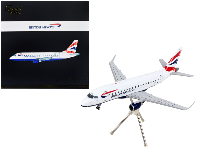 Embraer ERJ 170 Commercial Aircraft British Airways White with Striped Tail Gemini 200 Series 1/200 Diecast Model Airplane GeminiJets G2BAW560