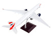 Airbus A350 1000 Commercial Aircraft with Flaps Down British Airways White with Striped Tail Gemini 200 Series 1/200 Diecast Model Airplane GeminiJets G2BAW1124F