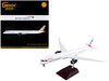 Airbus A350 1000 Commercial Aircraft with Flaps Down British Airways White with Striped Tail Gemini 200 Series 1/200 Diecast Model Airplane GeminiJets G2BAW1124F
