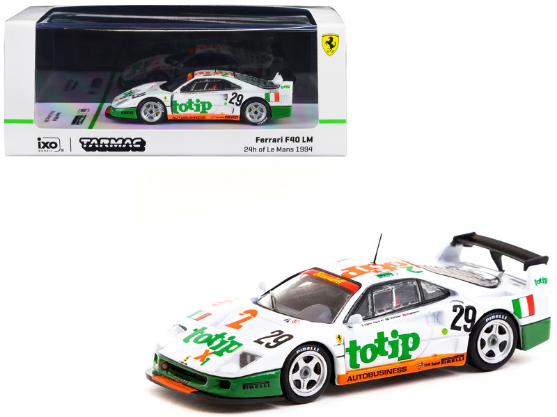 Ferrari F40 LM #29 Anders Olofsson Sandro Angelastri Max Angelelli 24 Hours of Le Mans 1994 Hobby64 Series 1/64 Diecast Model Car Tarmac Works T64-075-94LM29