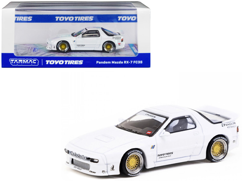 Mazda RX 7 FC3S Pandem White Toyo Tires Road64 Series 1/64 Diecast Model Car Tarmac Works T64R-066-WH