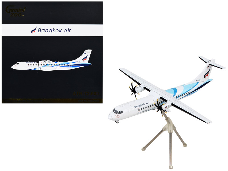 ATR 72 600 Commercial Aircraft Bangkok Airways White with Light Blue Stripes Gemini 200 Series 1/200 Diecast Model Airplane GeminiJets G2BKP821