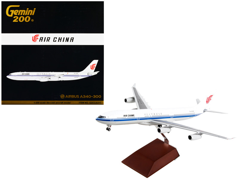 Airbus A340 300 Commercial Aircraft Air China White with Blue Stripes Gemini 200 Series 1/200 Diecast Model Airplane GeminiJets G2CCA377
