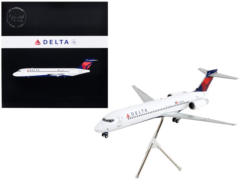Boeing 717 200 Commercial Aircraft Delta Air Lines White with Blue Tail Gemini 200 Series 1/200 Diecast Model Airplane GeminiJets G2DAL1116