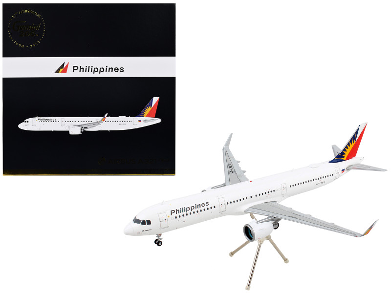 Airbus A321neo Commercial Aircraft Philippine Airlines White with Tail Graphics Gemini 200 Series 1/200 Diecast Model Airplane GeminiJets G2PAL788