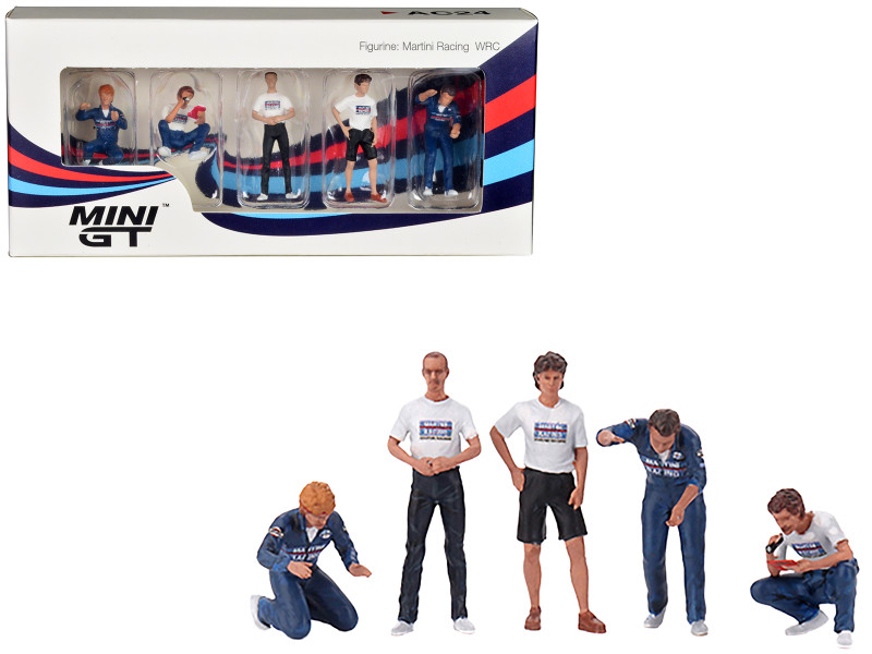 Martini Racing WRC 5 Piece Diecast Figure Set for 1/64 scale models True Scale Miniatures MGTAC24