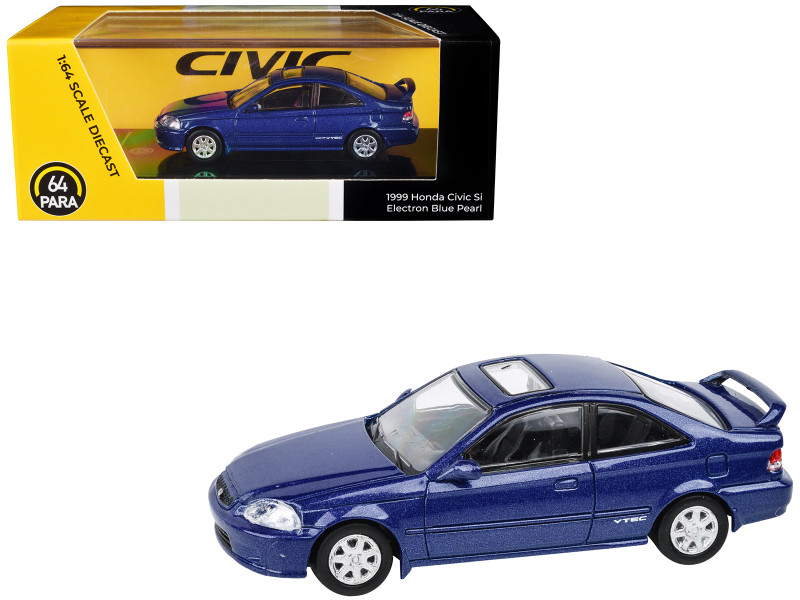 1999 Honda Civic Si Electron Blue Metallic with Sun Roof 1/64 Diecast Model Car Paragon Models PA-55621