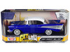 1957 Chevrolet Bel Air Lowrider Candy Blue with White Top Get Low Series 1/24 Diecast Model Car Motormax 79030bl