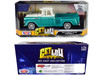 1957 Chevrolet 3100 Stepside Pickup Truck Lowrider Turquoise Metallic and White with White Interior Get Low Series 1/24 Diecast Model Car Motormax 79032tur