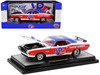 1970 Dodge Challenger R T Hemi White with Red and Blue Stripes with Red Interior VP Racing Limited Edition to 5710 pieces Worldwide 1/24 Diecast Model Car M2 Machines 40300-110B