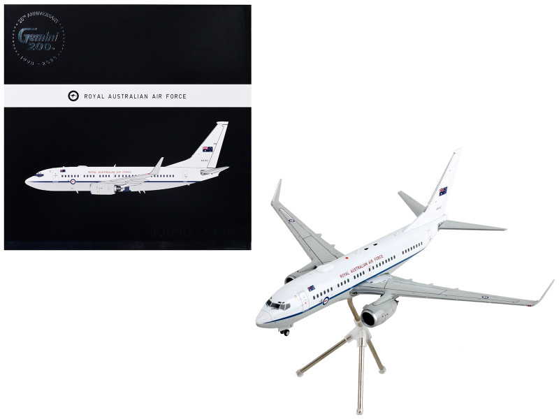 Boeing 737 700 Transport Aircraft Royal Australian Air Force A36-002 White and Gray Gemini 200 Series 1/200 Diecast Model Airplane GeminiJets G2RAA1223