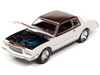 1980 Chevrolet Monte Carlo White and Dark Claret Brown Metallic Top and Hood Limited Edition to 3508 pieces Worldwide OK Used Cars 2023 Series 1/64 Diecast Model Car Johnny Lightning JLMC032-JLSP336A
