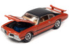 1972 Oldsmobile 442 W 30 Flame Orange Metallic with Matt Black Top and Stripes Limited Edition to 2620 pieces Worldwide OK Used Cars 2023 Series 1/64 Diecast Model Car Johnny Lightning JLMC032-JLSP339A