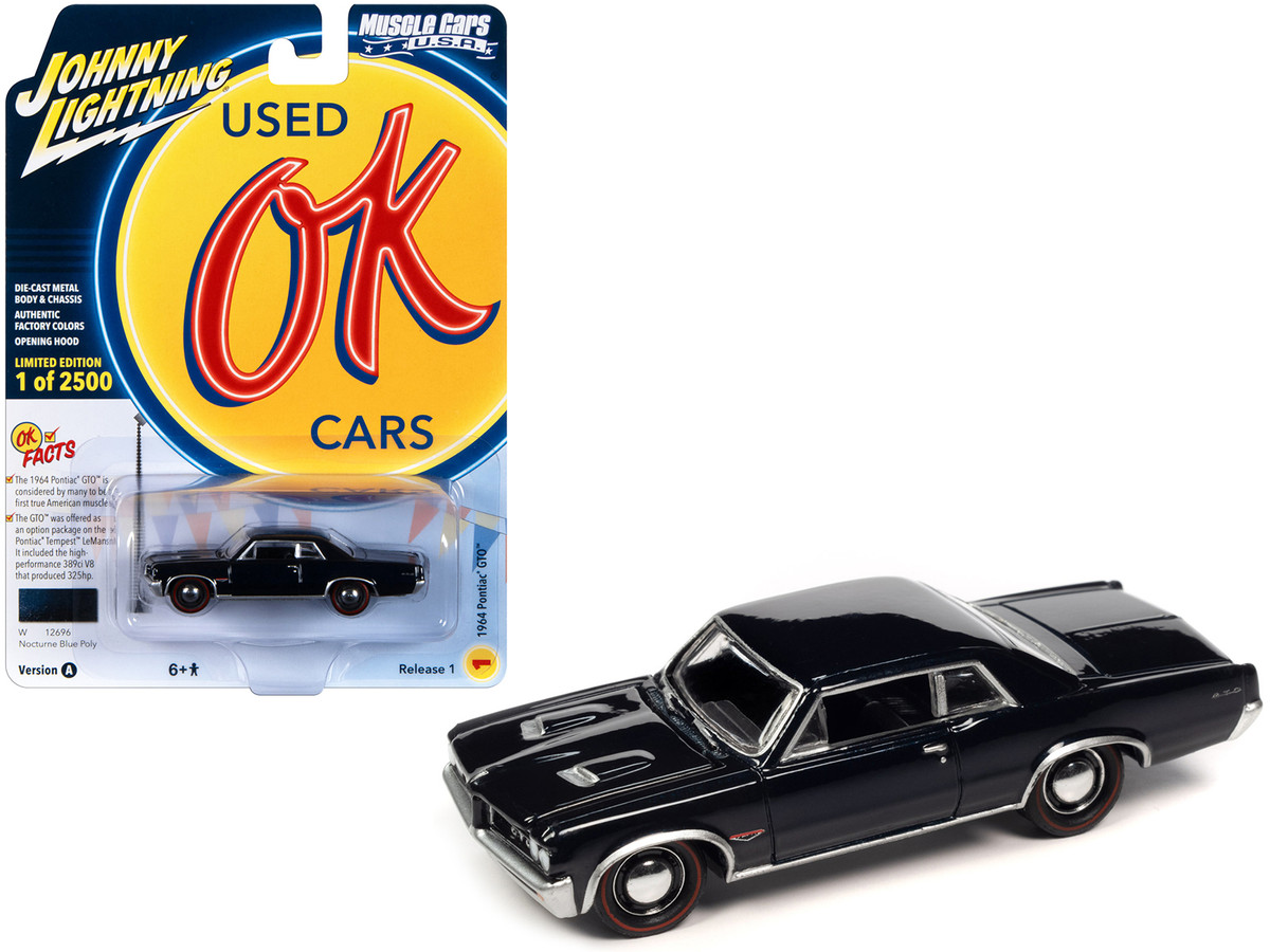 Diecast Model Cars wholesale toys dropshipper drop shipping 1964 Pontiac GTO  Nocturne Blue Metallic Limited Edition to 2500 pieces Worldwide OK Used  Cars 2023 Series 1/64 Johnny Lightning JLMC032-JLSP340A drop shipping  wholesale