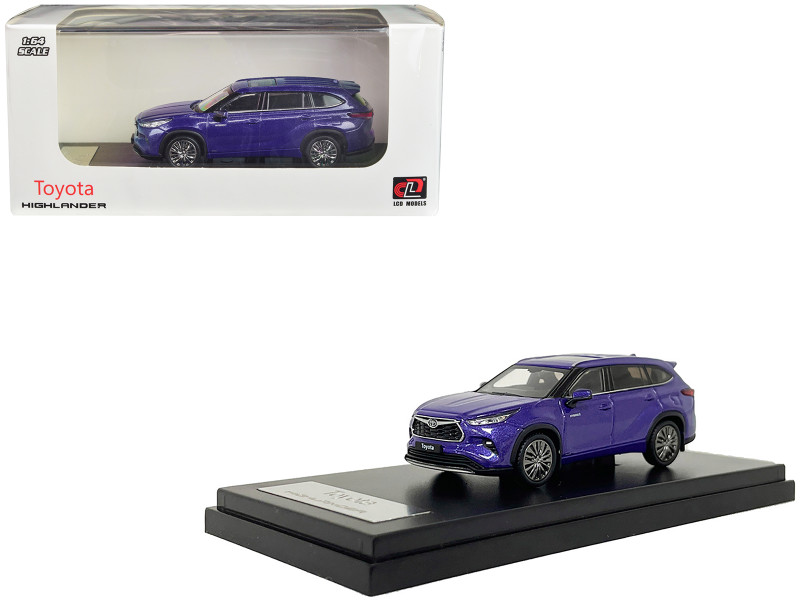 Toyota Highlander Blue Metallic with Sunroof 1/64 Diecast Model Car LCD Models LCD64019BU