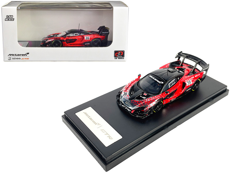 McLaren Senna GTR #36 Red with Black Top and Graphics 1/64 Diecast Model Car LCD Models LCD64024RE