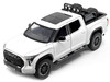 2023 Toyota Tundra TRD 4x4 Pickup Truck White Metallic with Sunroof and Wheel Rack 1/24 Diecast Model Car H08555R-WH