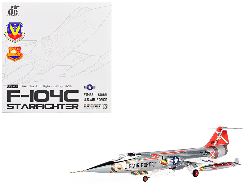 Lockheed F 104C Starfighter Fighter Aircraft 479th Tactical Fighter Wing 1958 United States Air Force 1/72 Diecast Model JC Wings JCW-72-F104-004