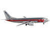 Boeing 737 300 Commercial Aircraft Western Airlines Silver with Red Stripes 1/400 Diecast Model Airplane GeminiJets GJ1202