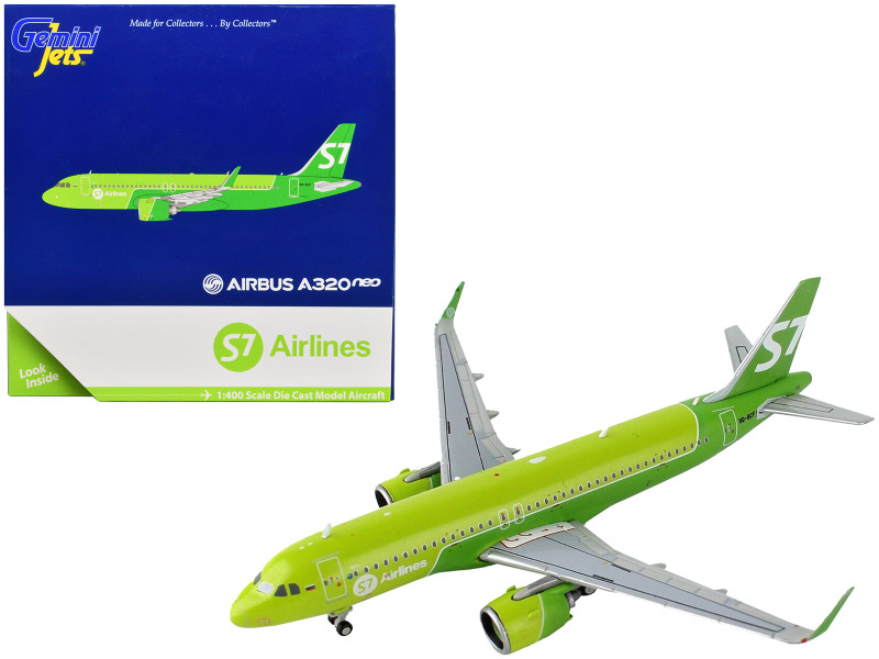 Airbus A320neo Commercial Aircraft S7 Airlines Green 1/400 Diecast Model Airplane GeminiJets GJ1699