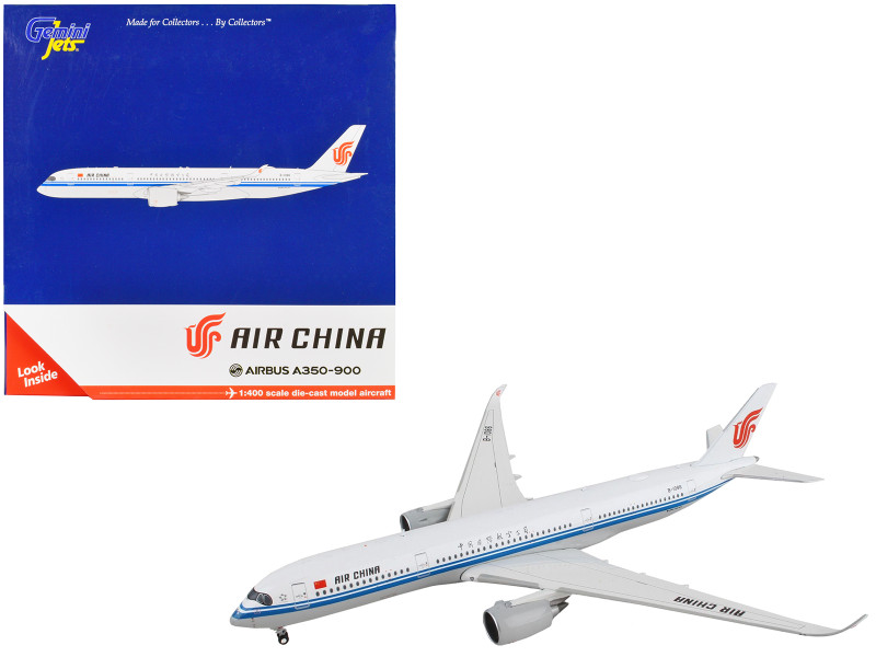 Airbus A350 900 Commercial Aircraft Air China White with Blue Stripes 1/400 Diecast Model Airplane GeminiJets GJ1748