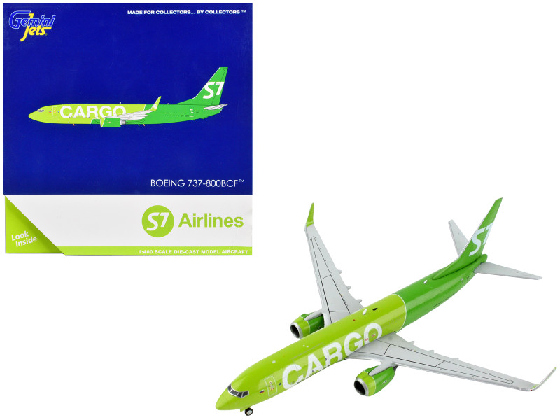 Boeing 737 800BCF Commercial Aircraft S7 Airlines Cargo Green 1/400 Diecast Model Airplane GeminiJets GJ2004