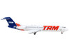 Fokker F100 Commercial Aircraft TAM Linhas Aereas White with Blue Tail 1/400 Diecast Model Airplane GeminiJets GJ2062