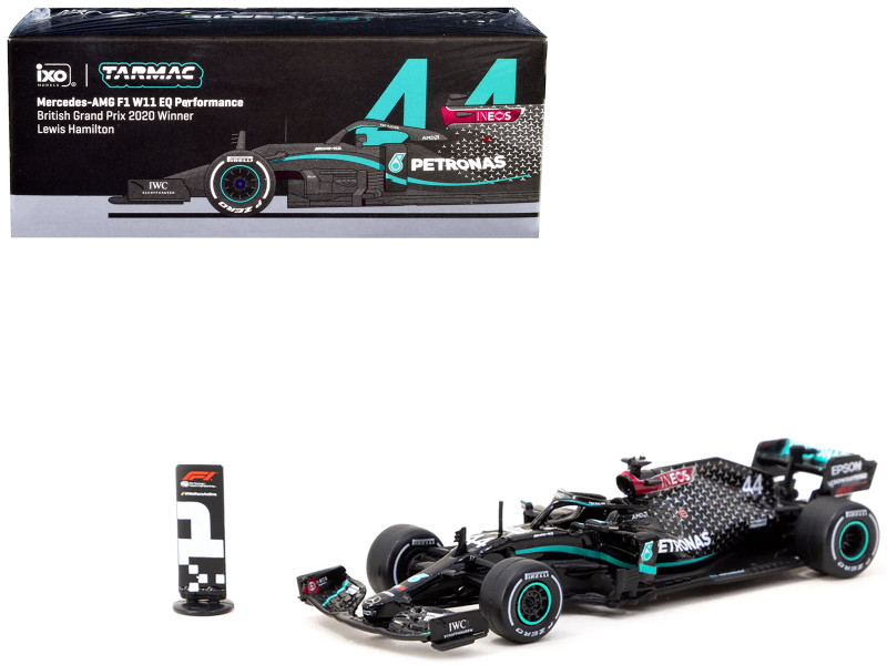 Mercedes AMG F1 W11 EQ Performance British Grand Prix 2020 Winner Lewis Hamilton Global64 Series 1/64 Diecast Model Tarmac Works T64G-F036-LH4