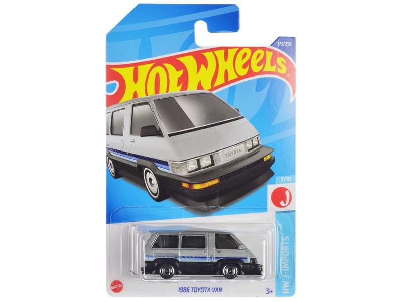 1986 Toyota Van Silver Metallic and Black with Stripes HW J Imports Series Diecast Model Car Hot Wheels HHF68
