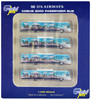 Cobus 3000 Passenger Bus White and Blue with Graphics US Airways Shuttle Bus Greener Transit 4 Piece Set 1/400 Diecast Models GeminiJets GJ1534
