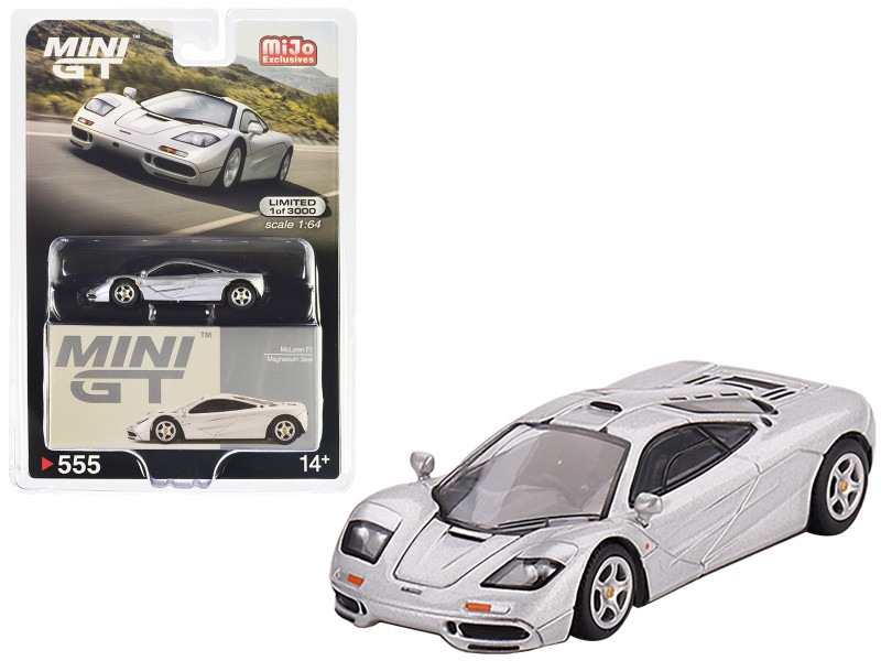 McLaren F1 Magnesium Silver Metallic Limited Edition to 3000 pieces Worldwide 1/64 Diecast Model Car True Scale Miniatures MGT00555