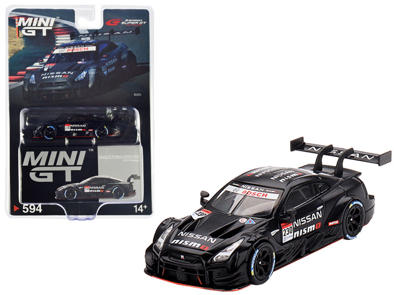 Nissan GT R Nismo GT500 #230 2021 Prototype Black Super GT Series Limited Edition 1/64 Diecast Model Car True Scale Miniatures MGT00594