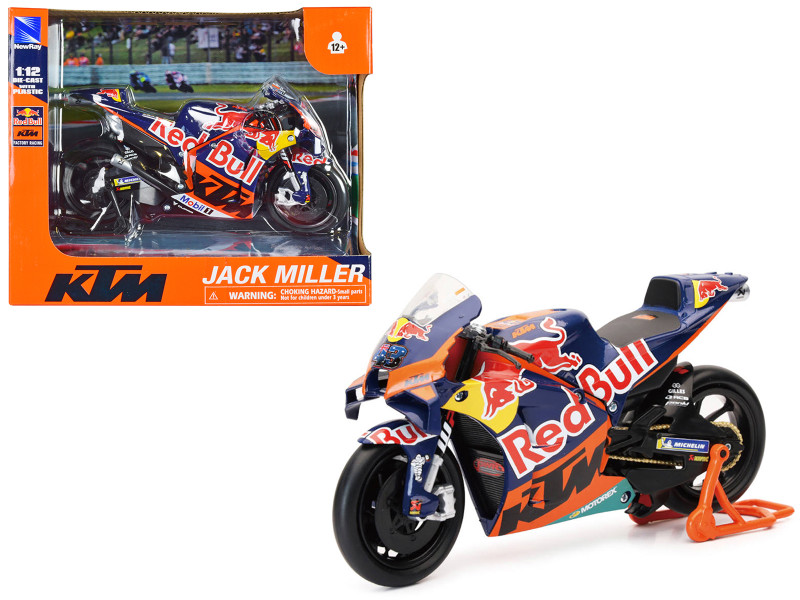KTM RC16 Motorcycle #43 Jack Miller Red Bull KTM Factory Racing MotoGP World Championship 2023 1/12 Diecast Model New Ray 58393