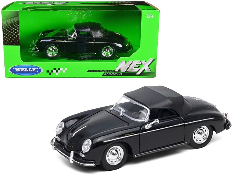 Porsche 356A Speedster Soft Top Black NEX Models Series 1/24 Diecast Model Car Welly 24106H-W-BK