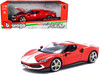 Ferrari 296 GTB Assetto Fiorano Red with White Stripes Race Play Series 1/18 Diecast Model Car Bburago 16017r