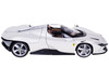 Ferrari Daytona SP3 White Metallic with Silver Stripes Signature Series 1/18 Diecast Model Car Bburago 16912w