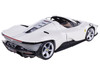 Ferrari Daytona SP3 White Metallic with Silver Stripes Signature Series 1/18 Diecast Model Car Bburago 16912w