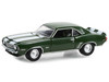1969 Chevrolet Camaro Z 28 Green Metallic with White Stripes USPS United States Postal Service 2022 Pony Car Stamp Collection by Artist Tom Fritz Hobby Exclusive Series 1/64 Diecast Model Car Greenlight 30372
